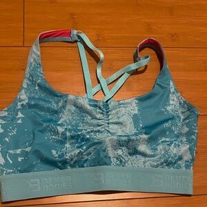 Aqua color turquoise athletic bra top